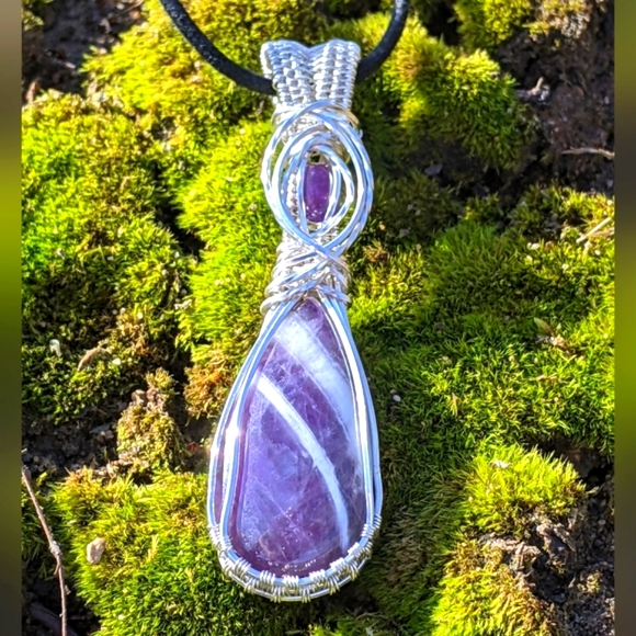Artisan Sterling Silver Amethyst Gemstone Pendant Necklace - Picture 8 of 16